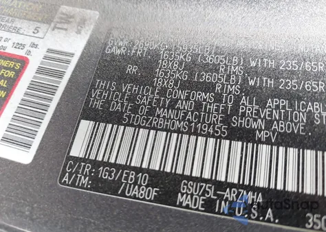 2021 Toyota Highlander Xle из США, поврежденный, VIN 5TDGZRBH0MS119455